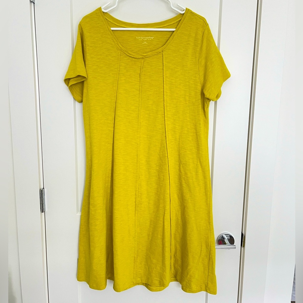 Soft Surroundings Yellow Marchesa Short Sleeve Dress